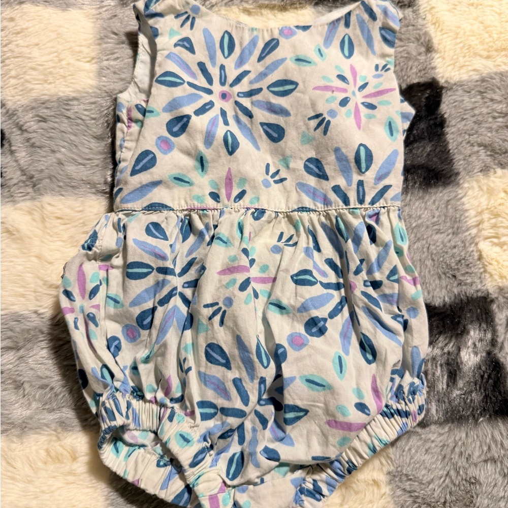 Tea Collection Blue and Purple Baby Romper 0-3 months